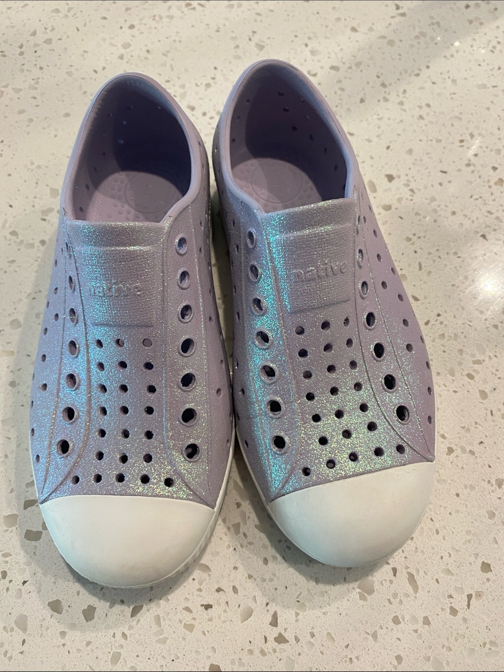 Native Lavender Glitter Slip-On shoes